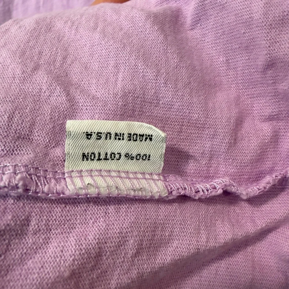 Bryn Walker Purple Cotton Long Sleeve Scoop Neck Boxy Top XL Natural Fiber - Picture 7 of 9